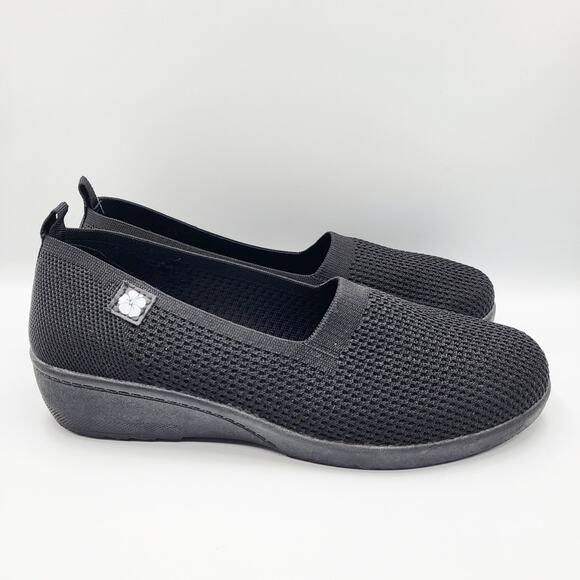 Tommy Bahama Lizzie Black Wedge Slip-On Cushioned Comfort Shoes Women's Size 7.5 - Picture 2 of 12